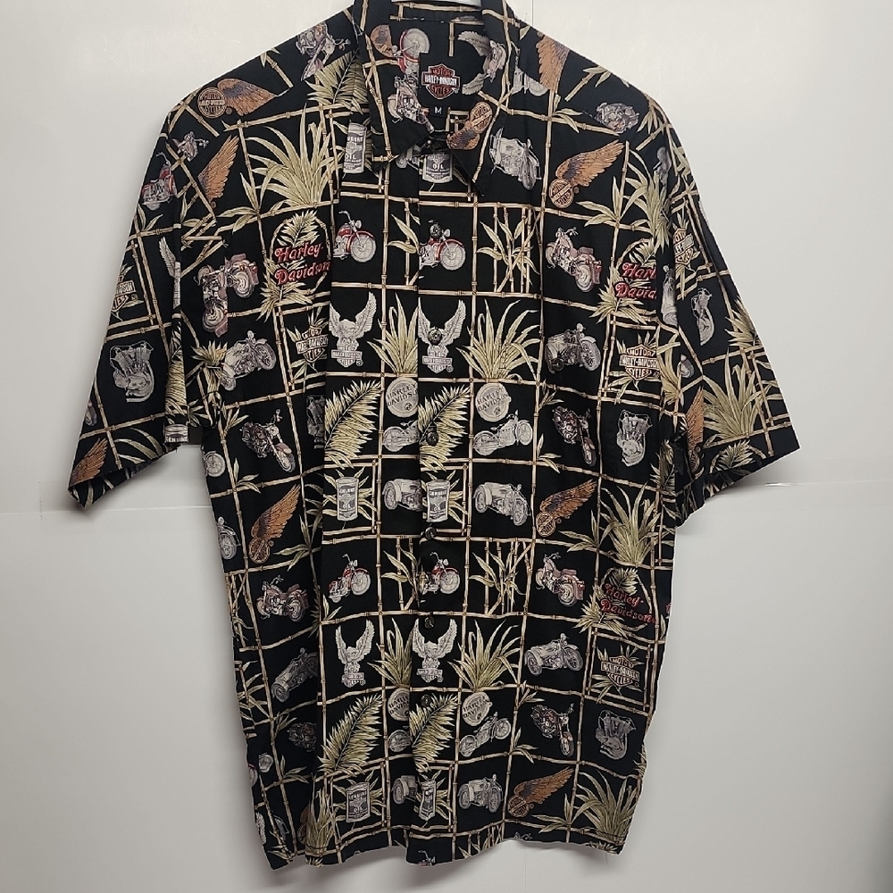 Harley-Davidson Motorcycles Vintage 100% cotton casual button-down shirt szM WOW - Picture 1 of 10